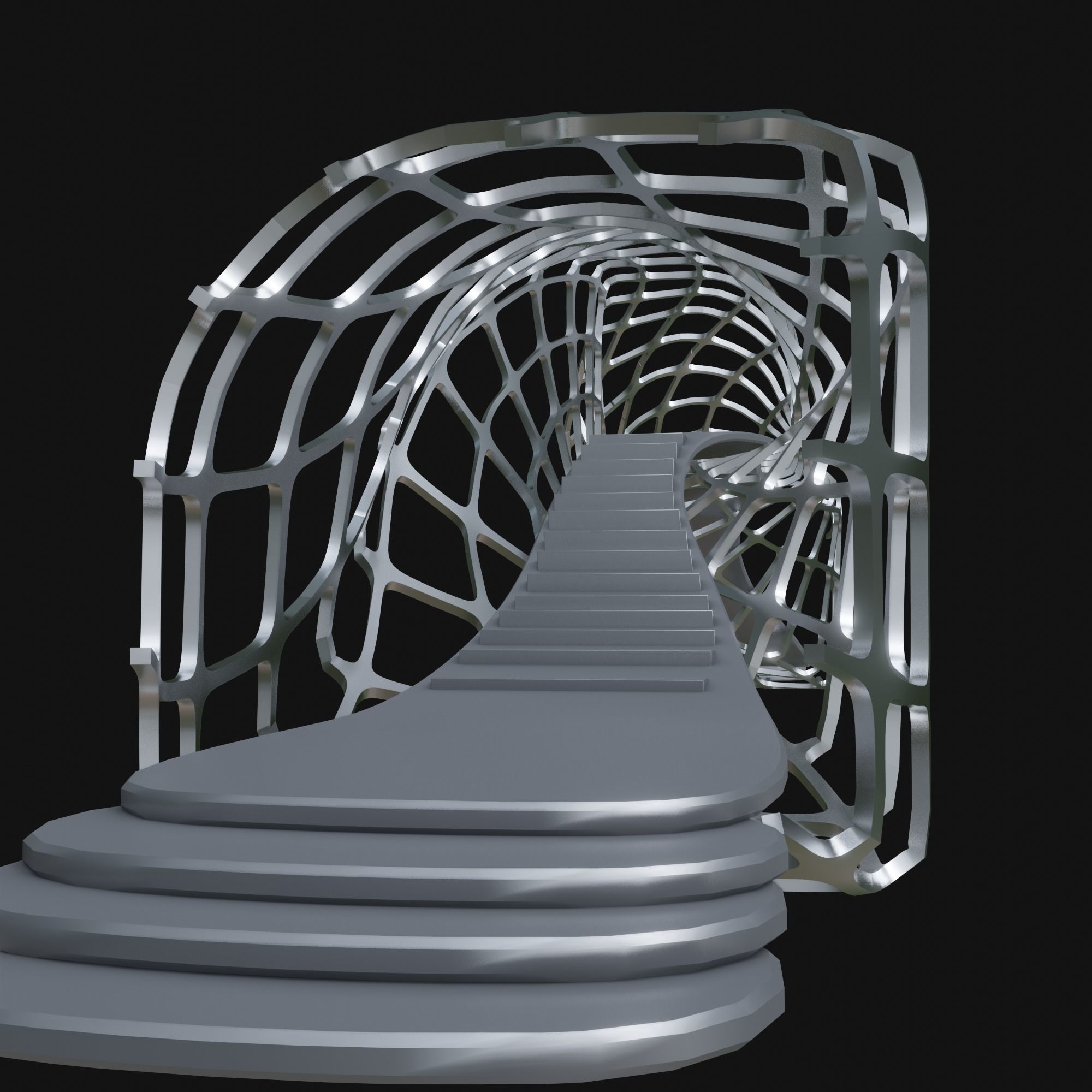 Futuristic Bridge 3D model_10