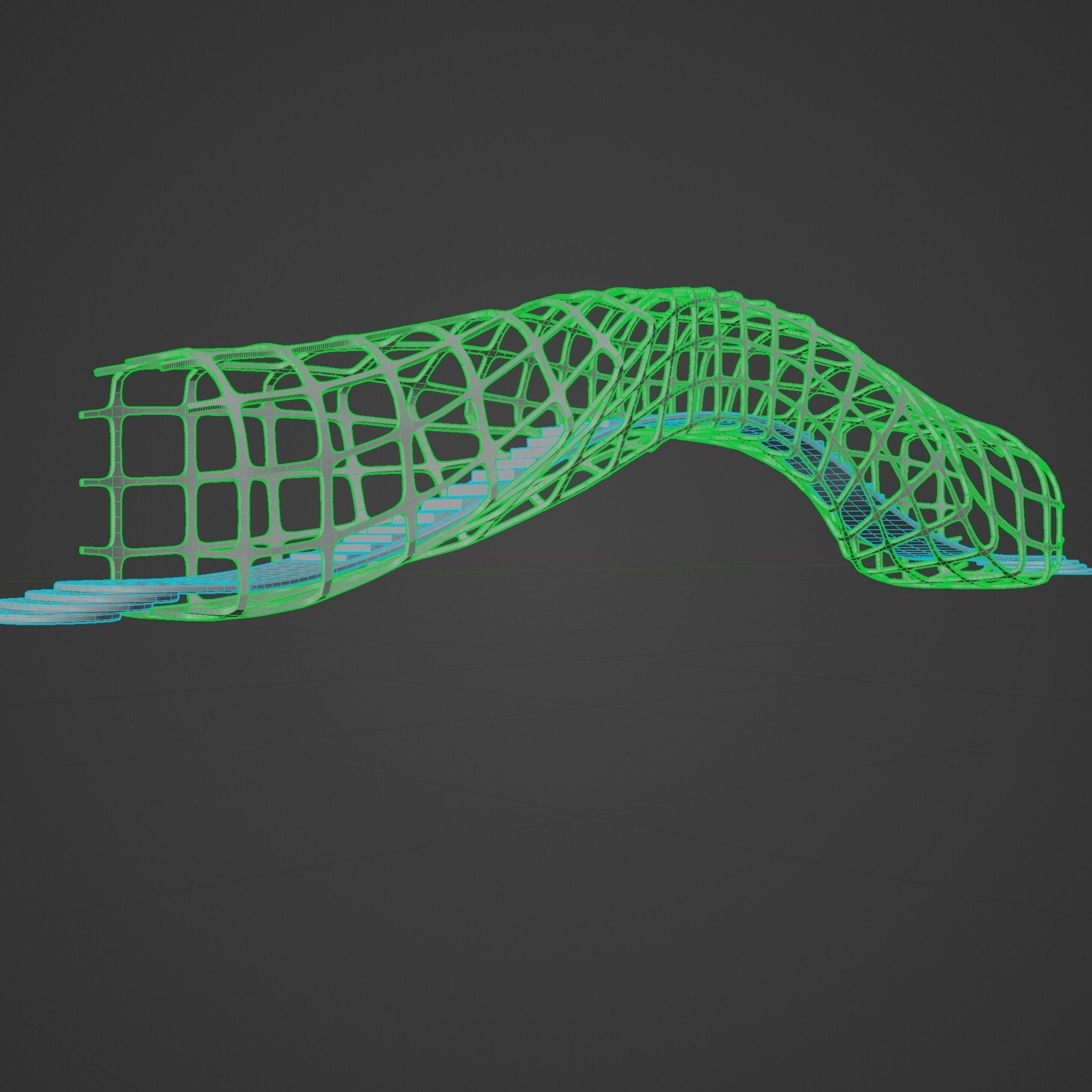 Futuristic Bridge 3D model_25