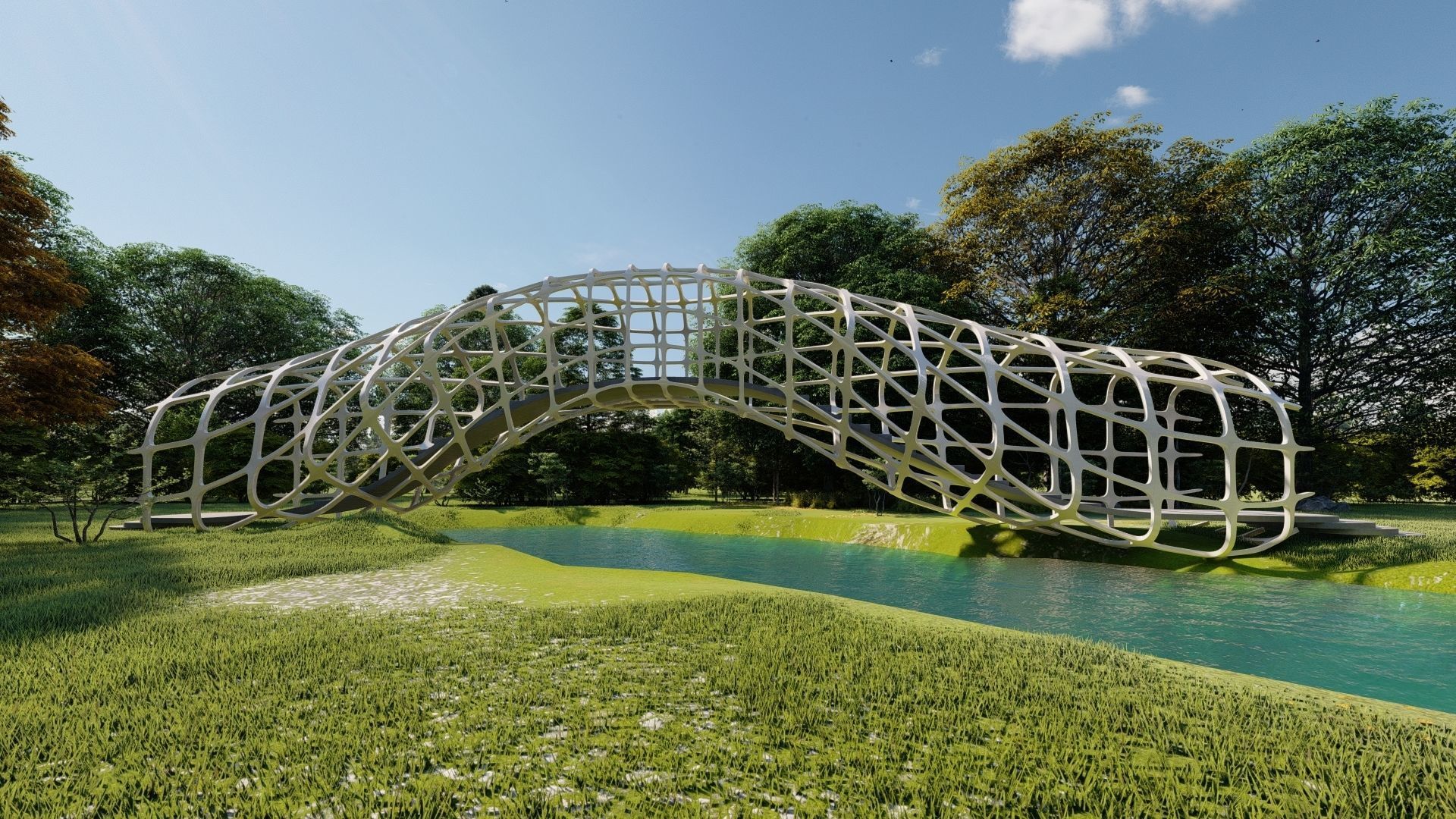Futuristic Bridge 3D model_8