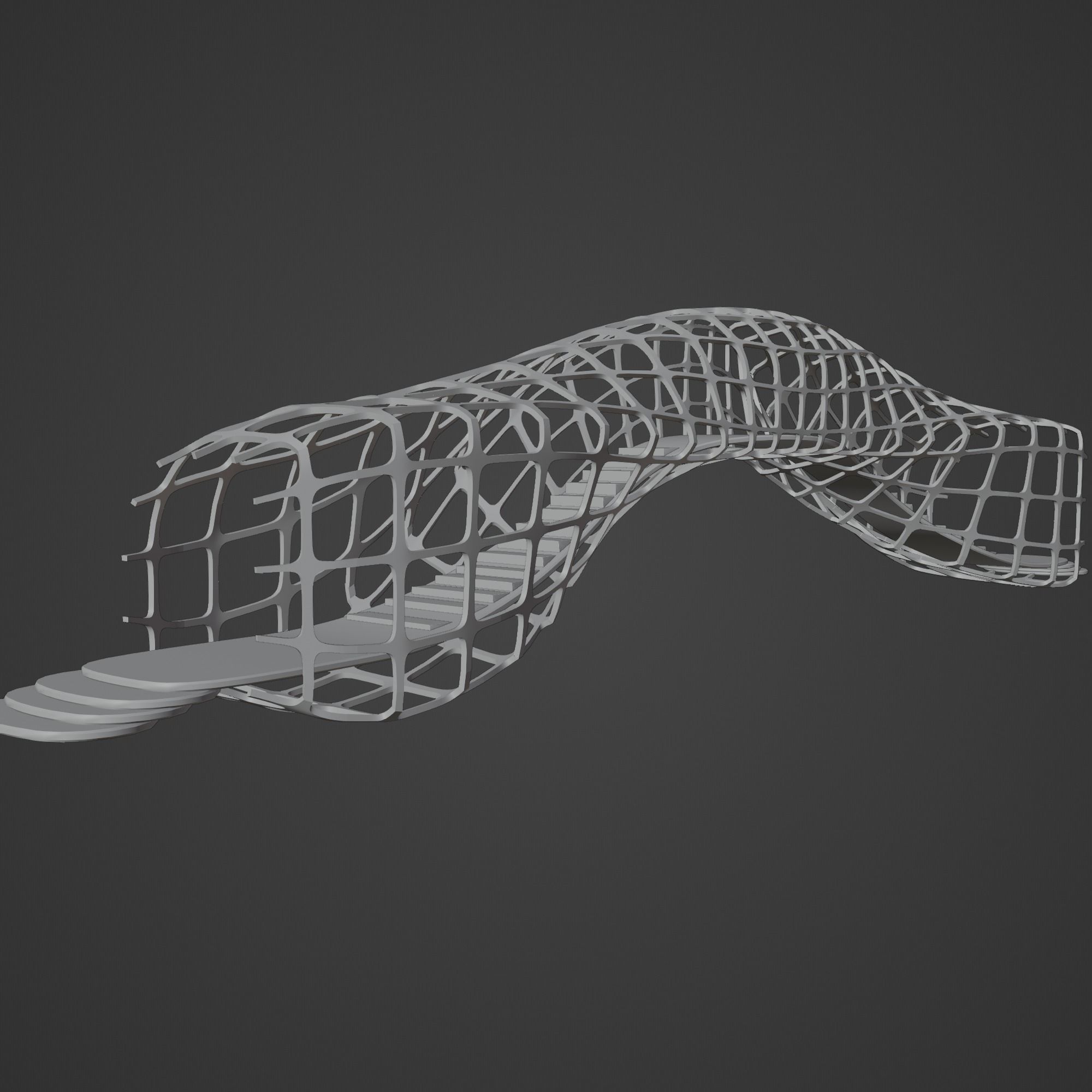 Futuristic Bridge 3D model_5