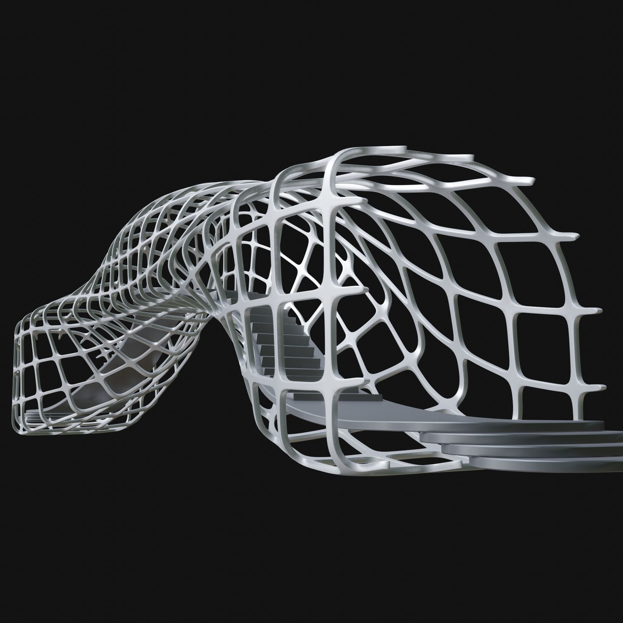 Futuristic Bridge 3D model_7