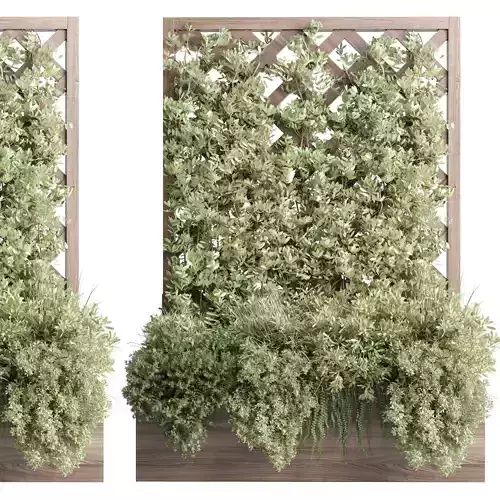 Vertical garden box wooden outdoor green garden plants 90