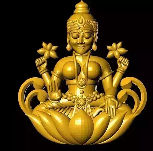 laxmi bhagwan with flower 