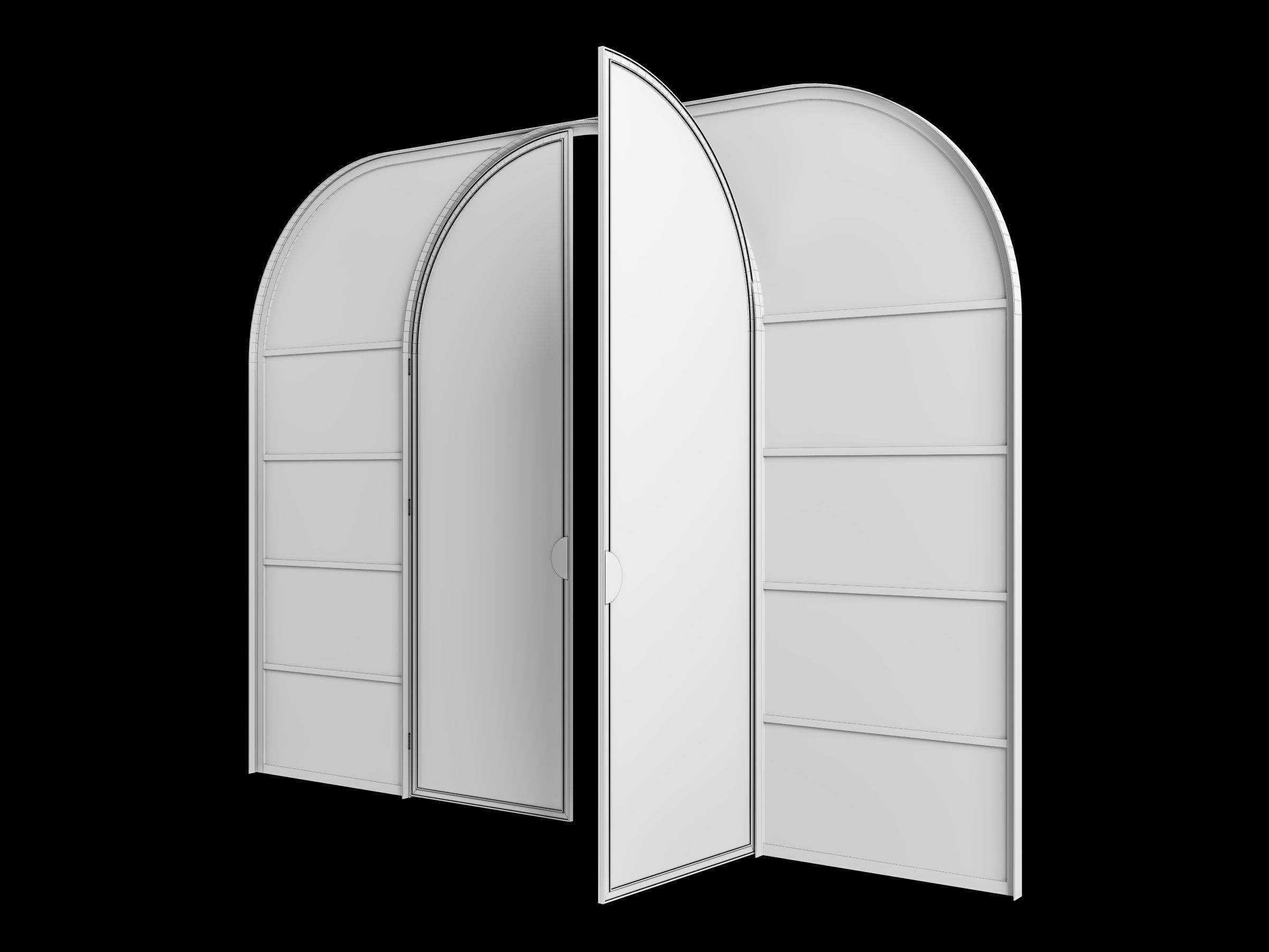 glass arch door 3D model_7