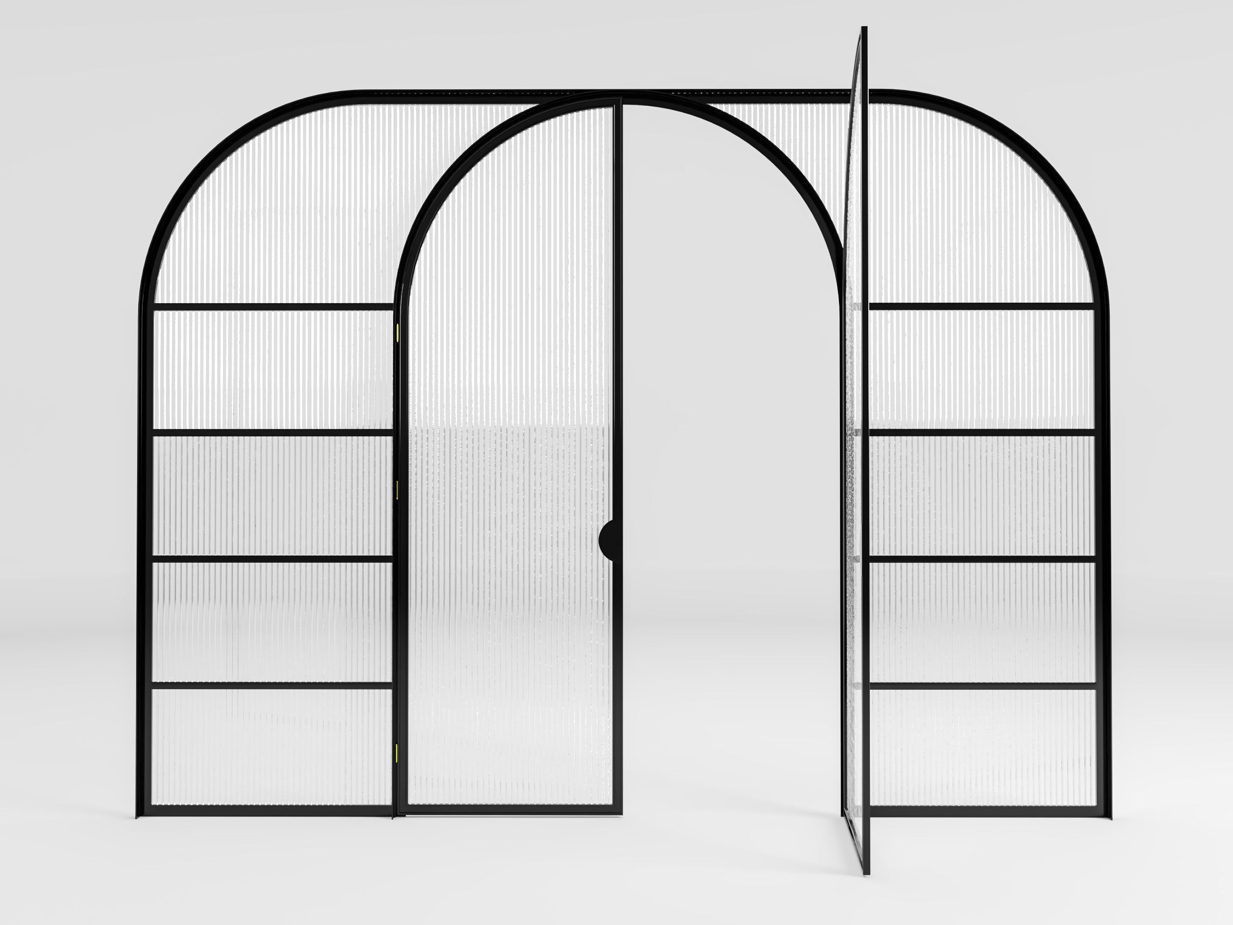 glass arch door 3D model_2