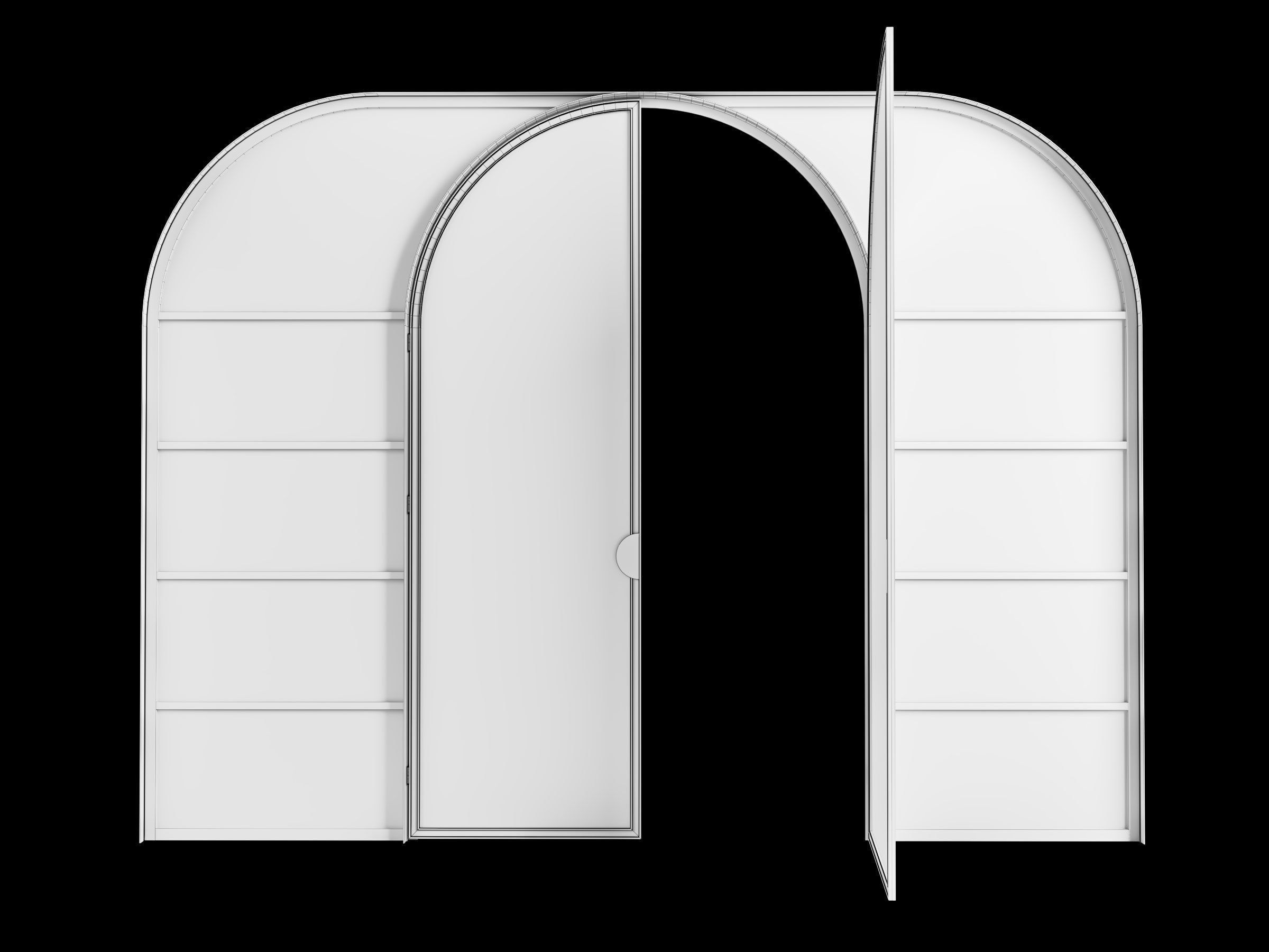 glass arch door 3D model_5