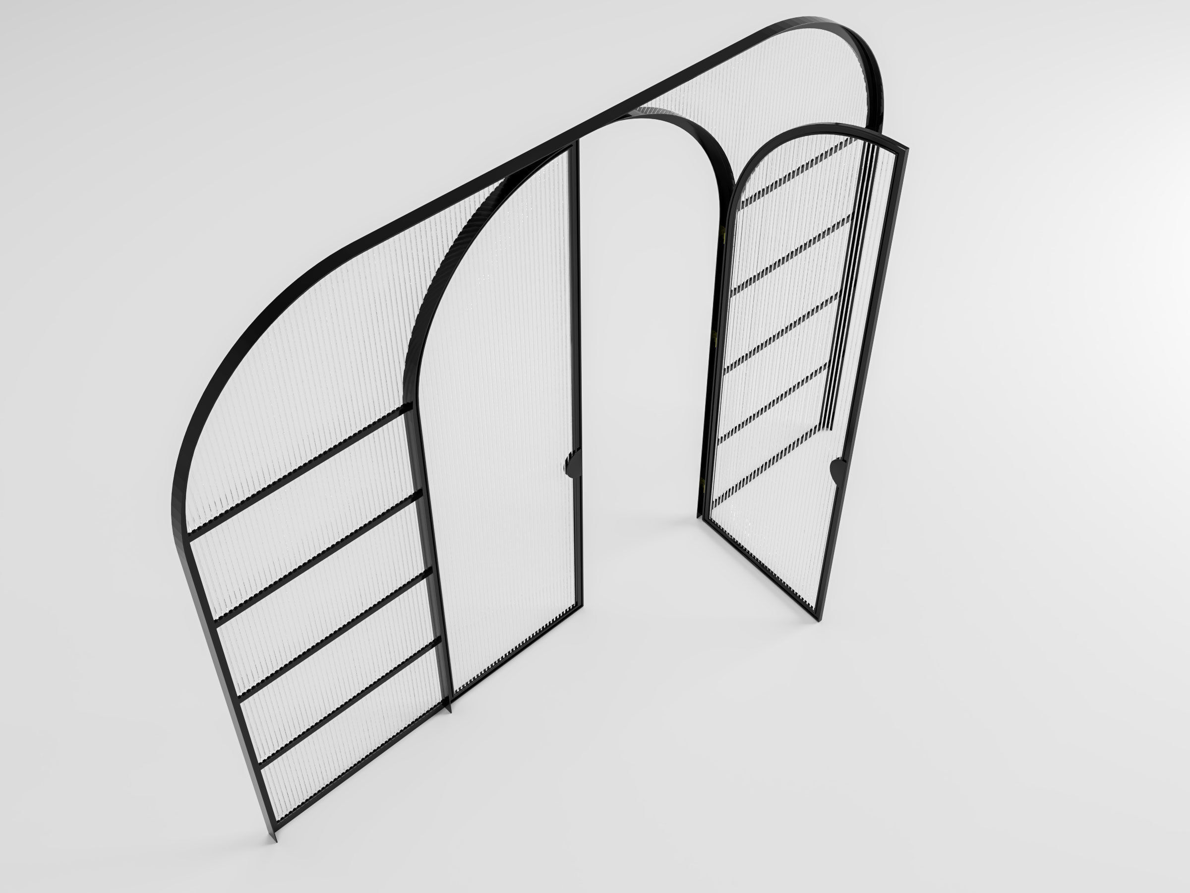 glass arch door 3D model_1