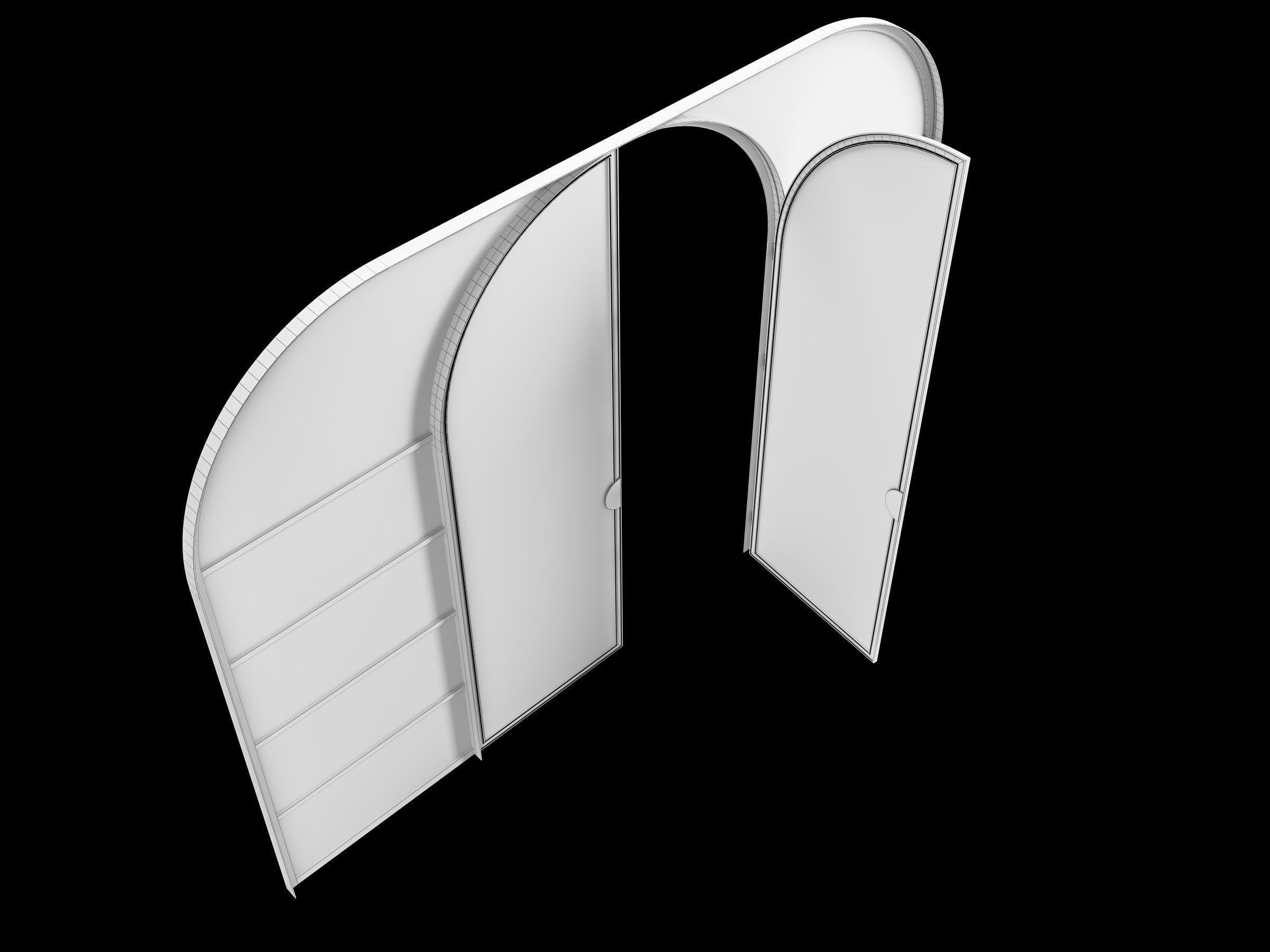 glass arch door 3D model_6