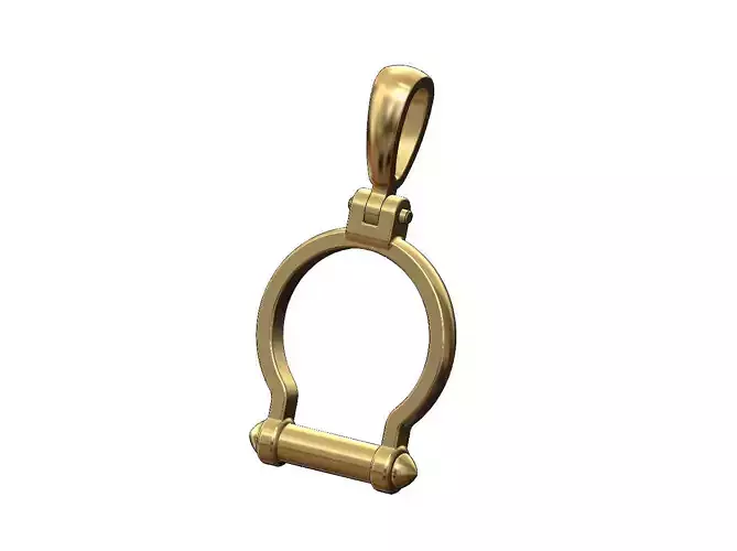 Horsebite shaped pendant with bail