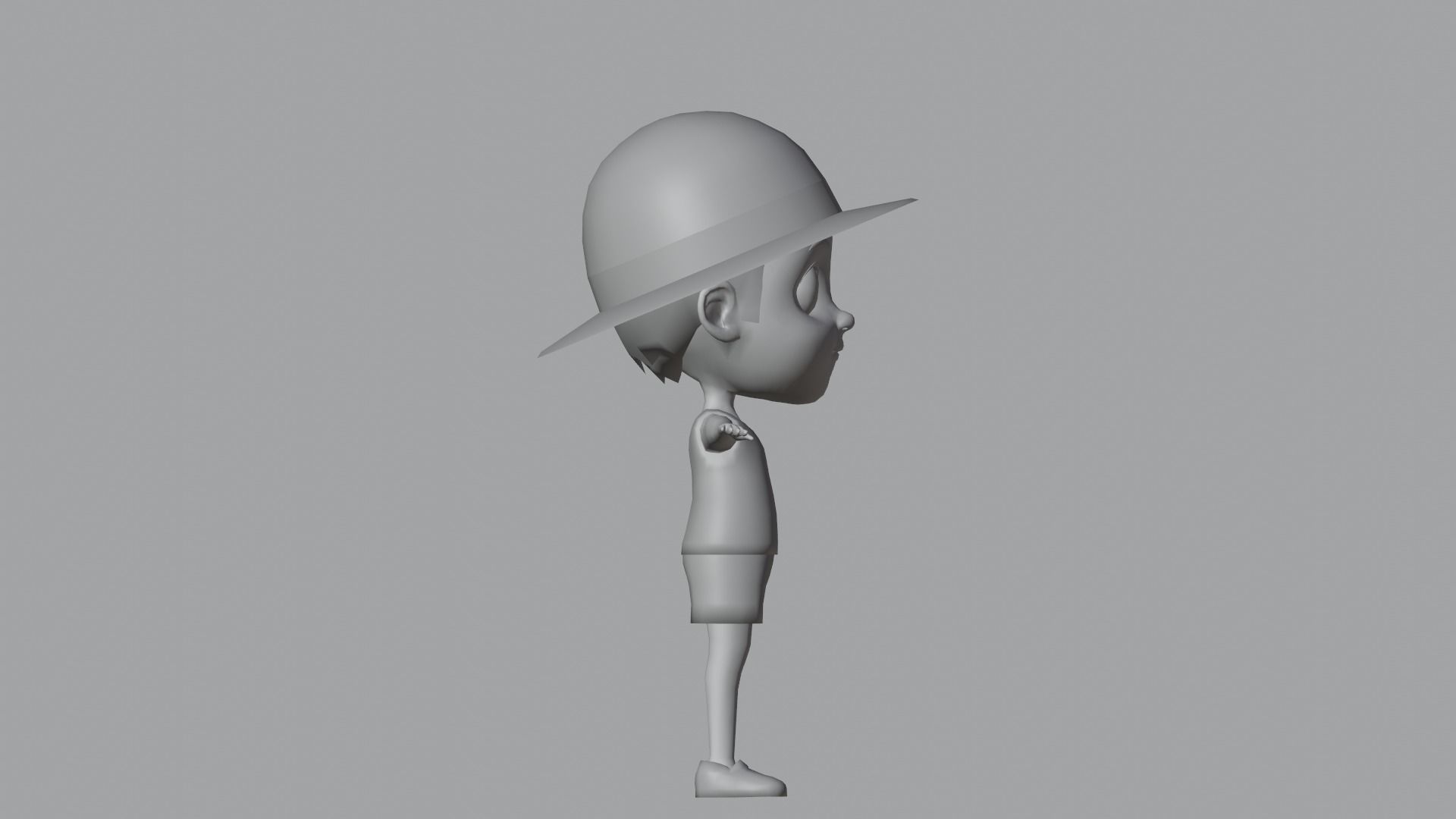 Kid Character Summer Outfit Low-poly 3D model_14