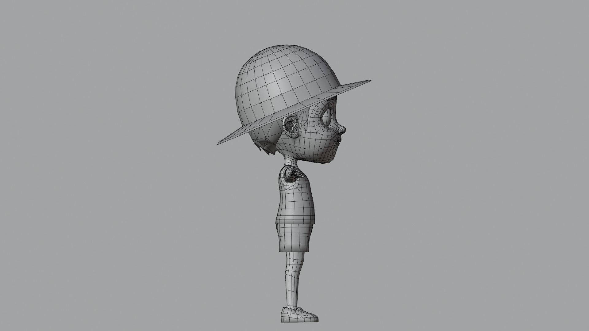 Kid Character Summer Outfit Low-poly 3D model_18