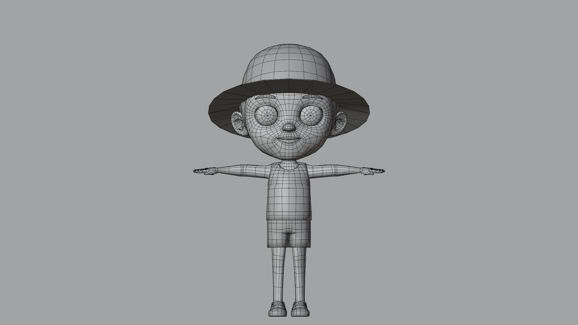 Kid Character Summer Outfit Low-poly 3D model_17