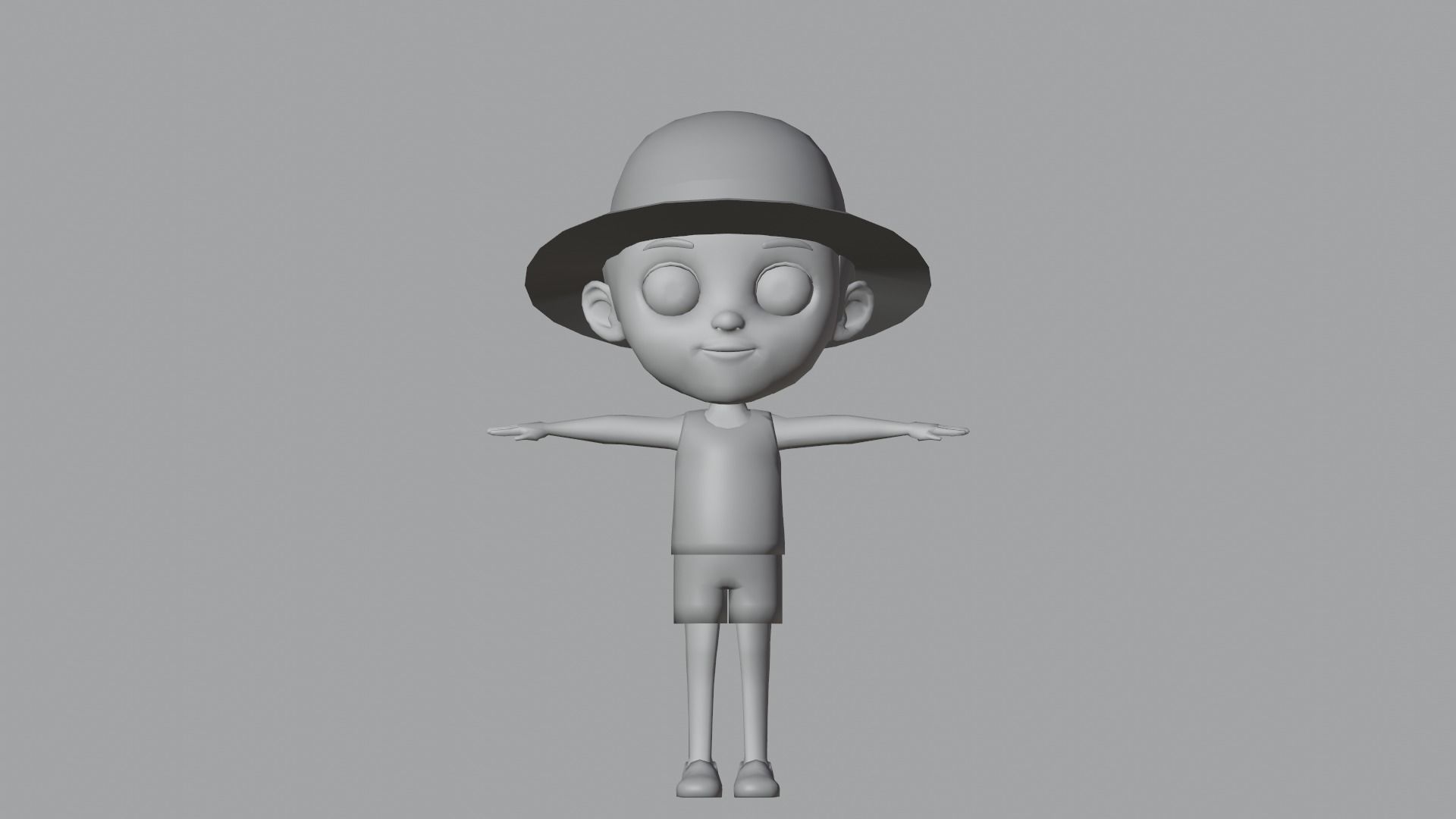 Kid Character Summer Outfit Low-poly 3D model_13