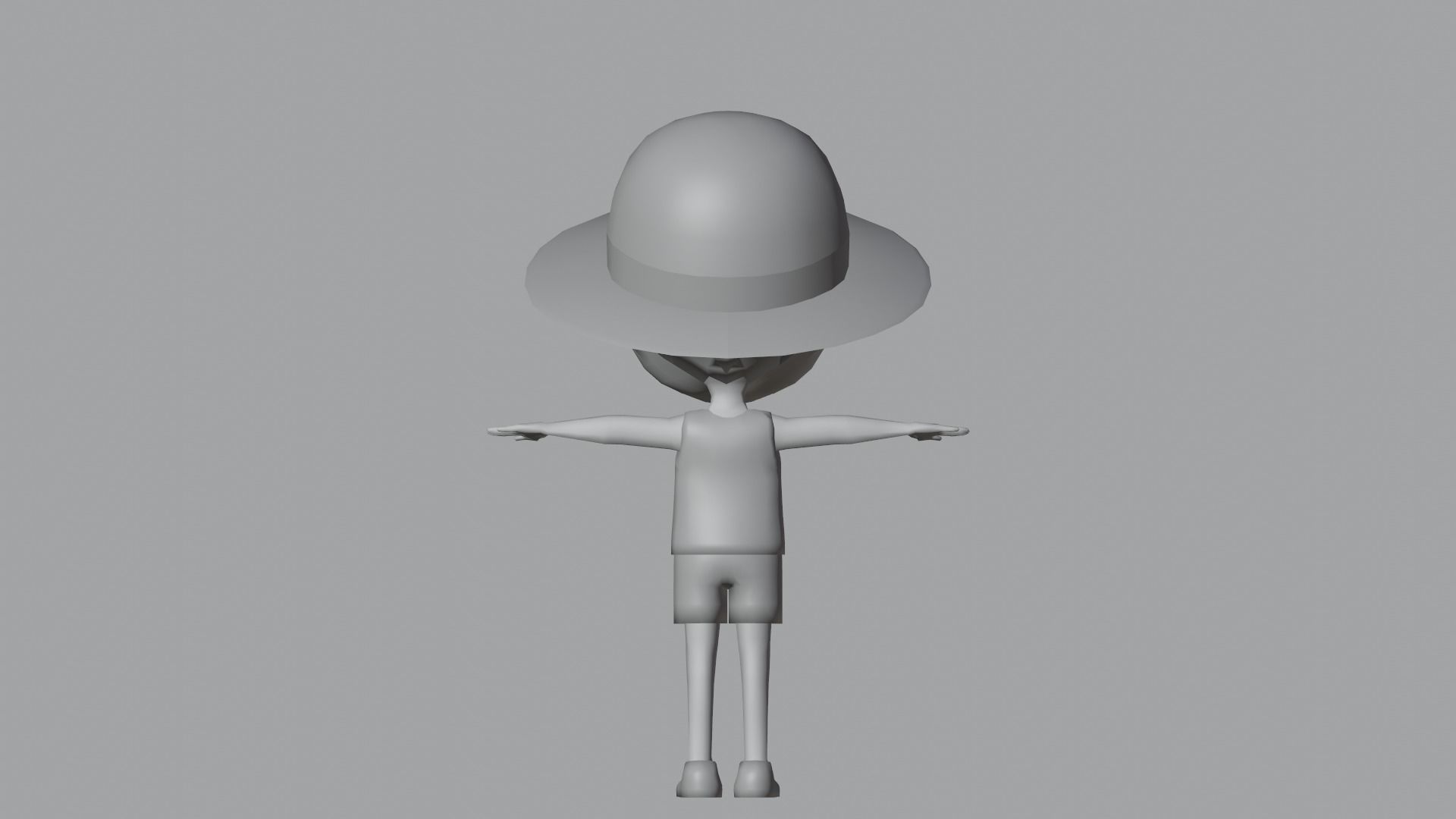 Kid Character Summer Outfit Low-poly 3D model_15