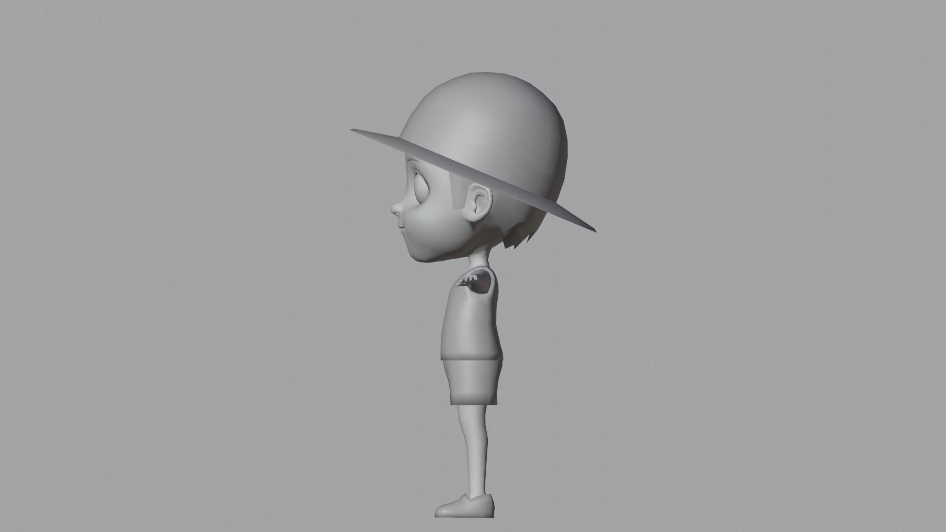 Kid Character Summer Outfit Low-poly 3D model_16
