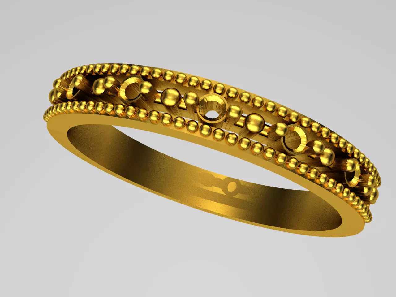 D007-TEL gold ring with beading 3D print model_0