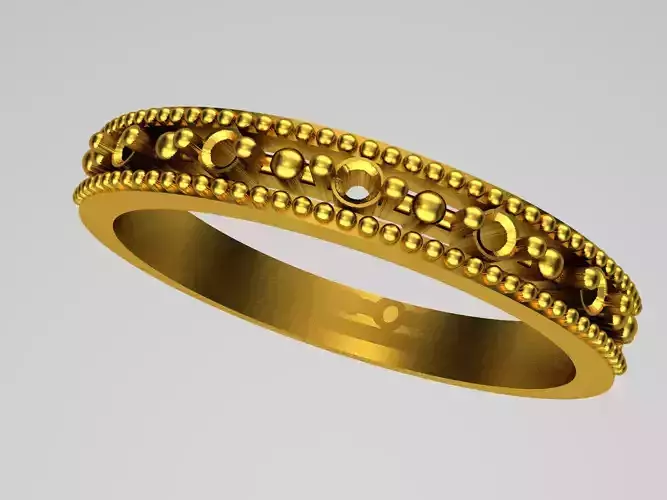 D007-TEL gold ring with beading