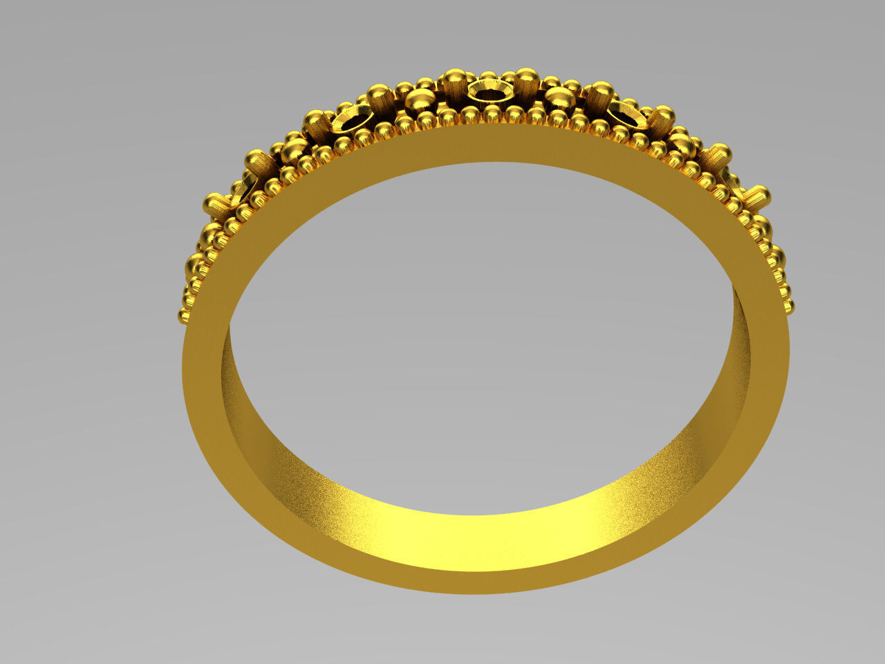D007-TEL gold ring with beading 3D print model_1