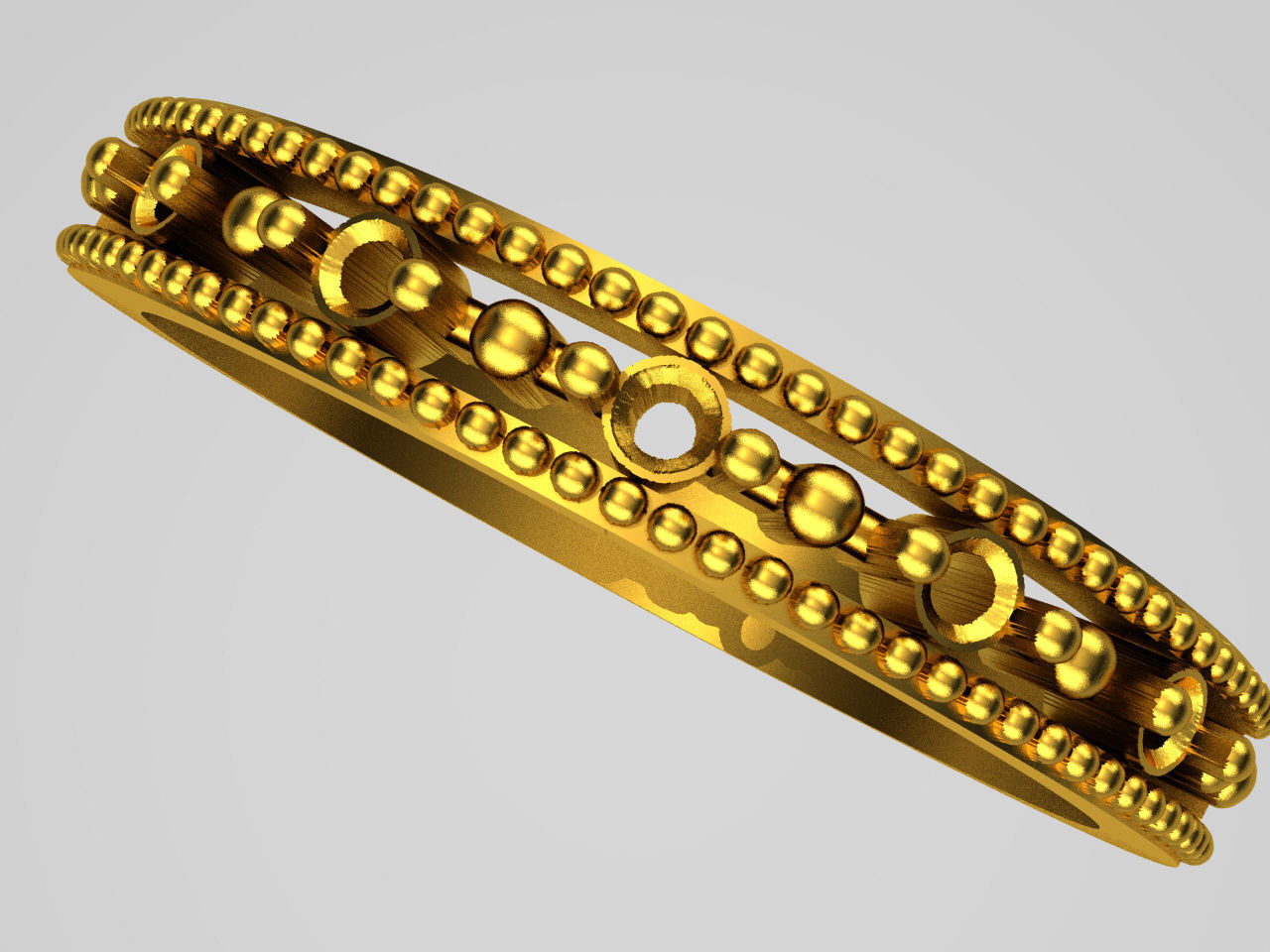 D007-TEL gold ring with beading 3D print model_2