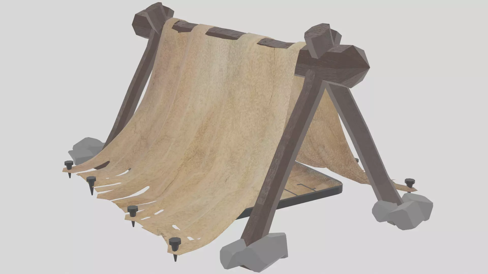 Tent - Tribal - Prehistoric Caveman Era Low-poly 3D model_0