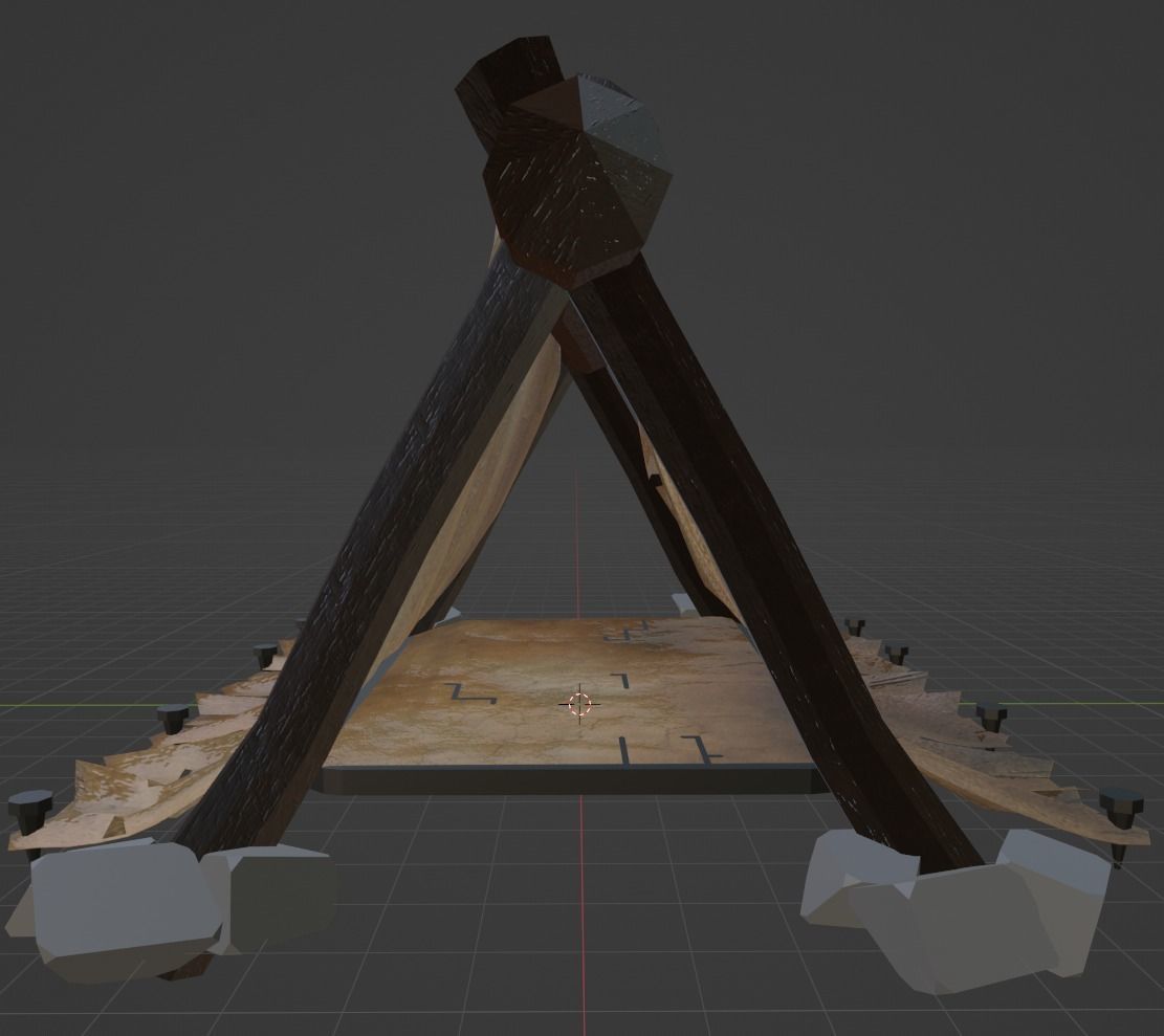 Tent - Tribal - Prehistoric Caveman Era Low-poly 3D model_9
