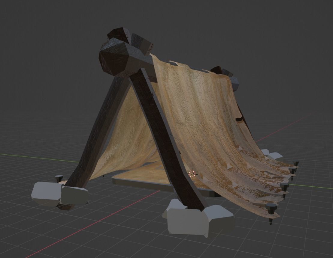 Tent - Tribal - Prehistoric Caveman Era Low-poly 3D model_10