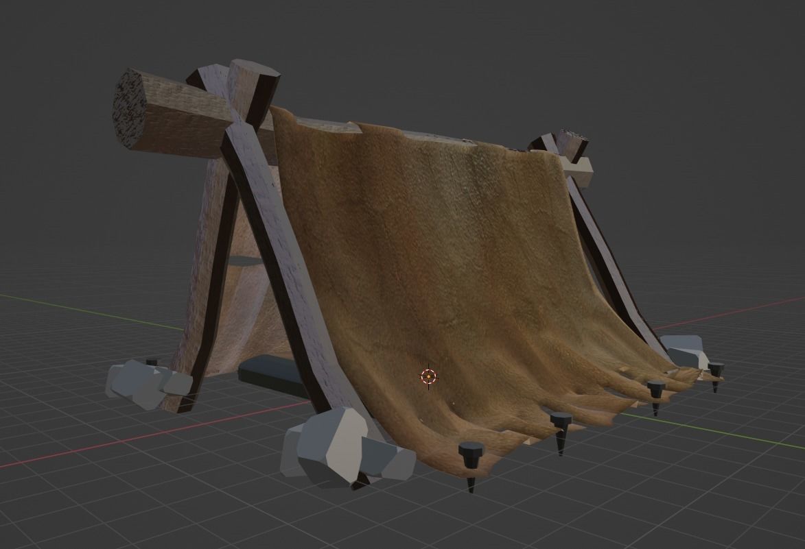 Tent - Tribal - Prehistoric Caveman Era Low-poly 3D model_3