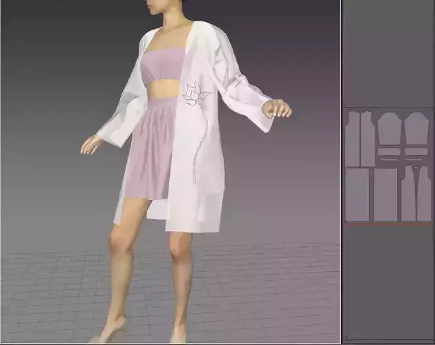 Short skirt-Marvelous Designer