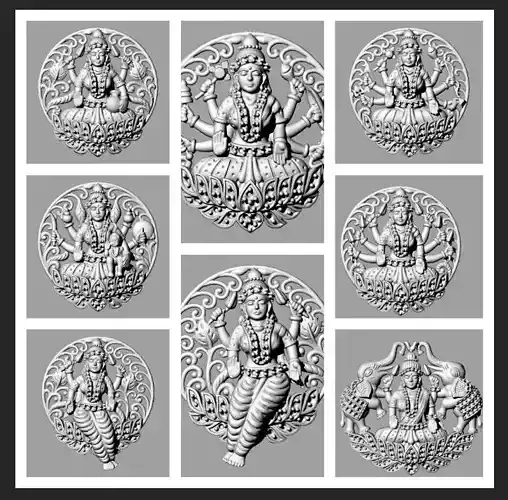 Ashta Laxmi  stl file only 3D print model