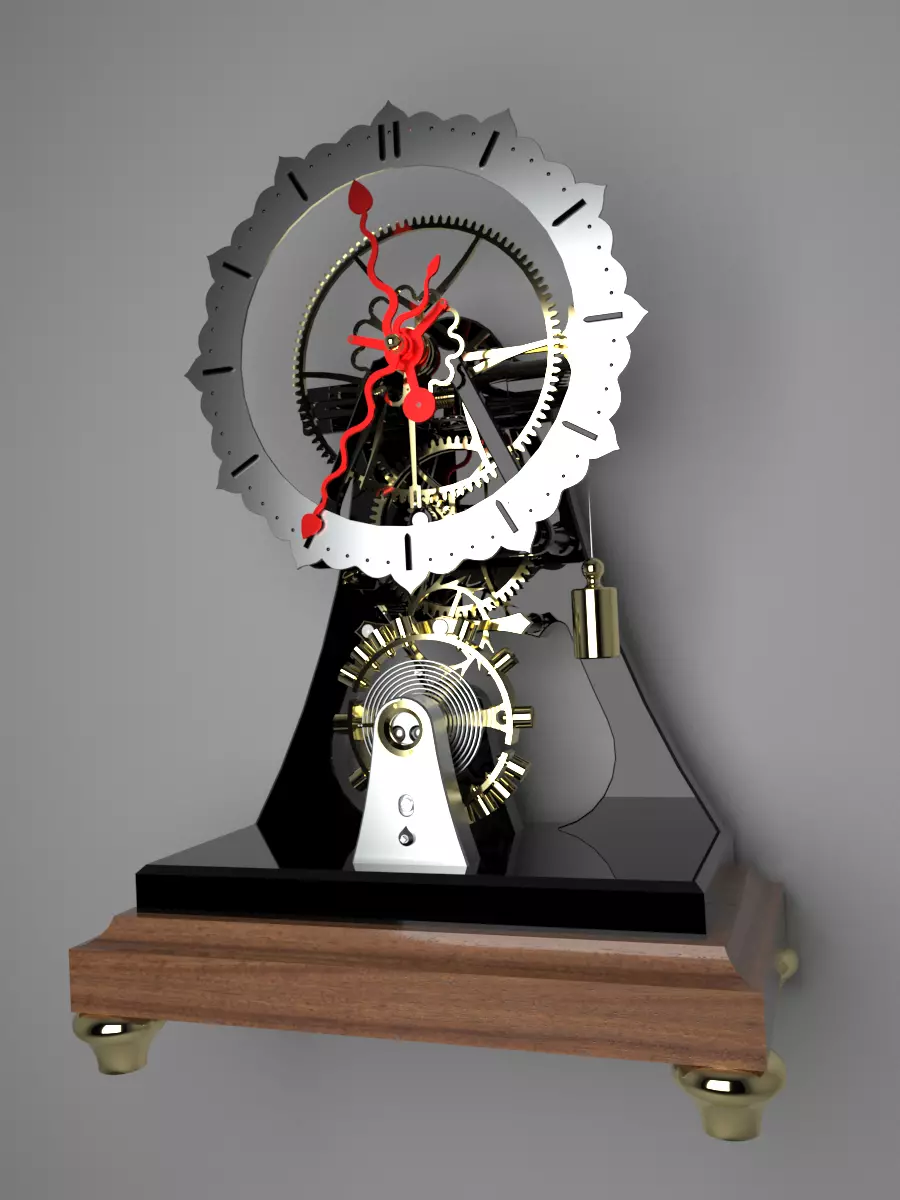 Mechanical clock 3D model_0