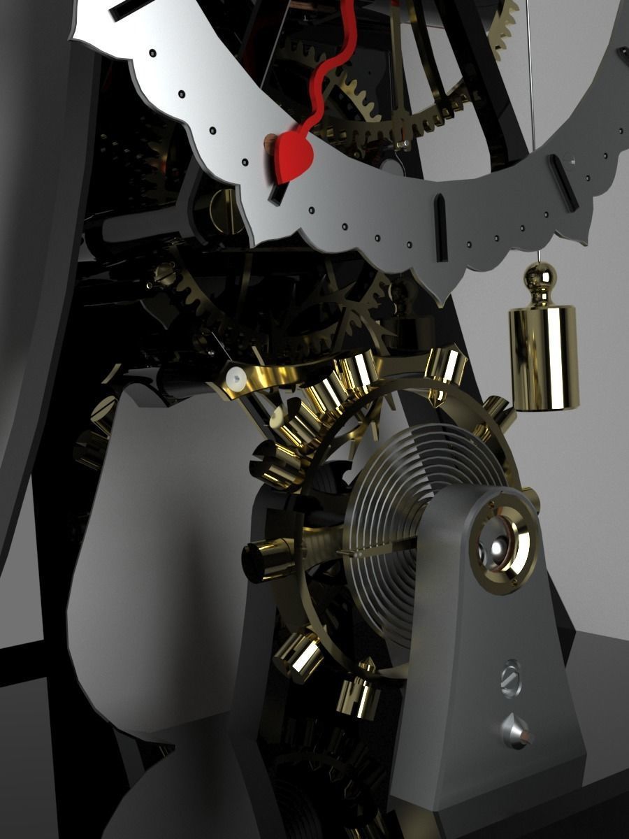 Mechanical clock 3D model_3