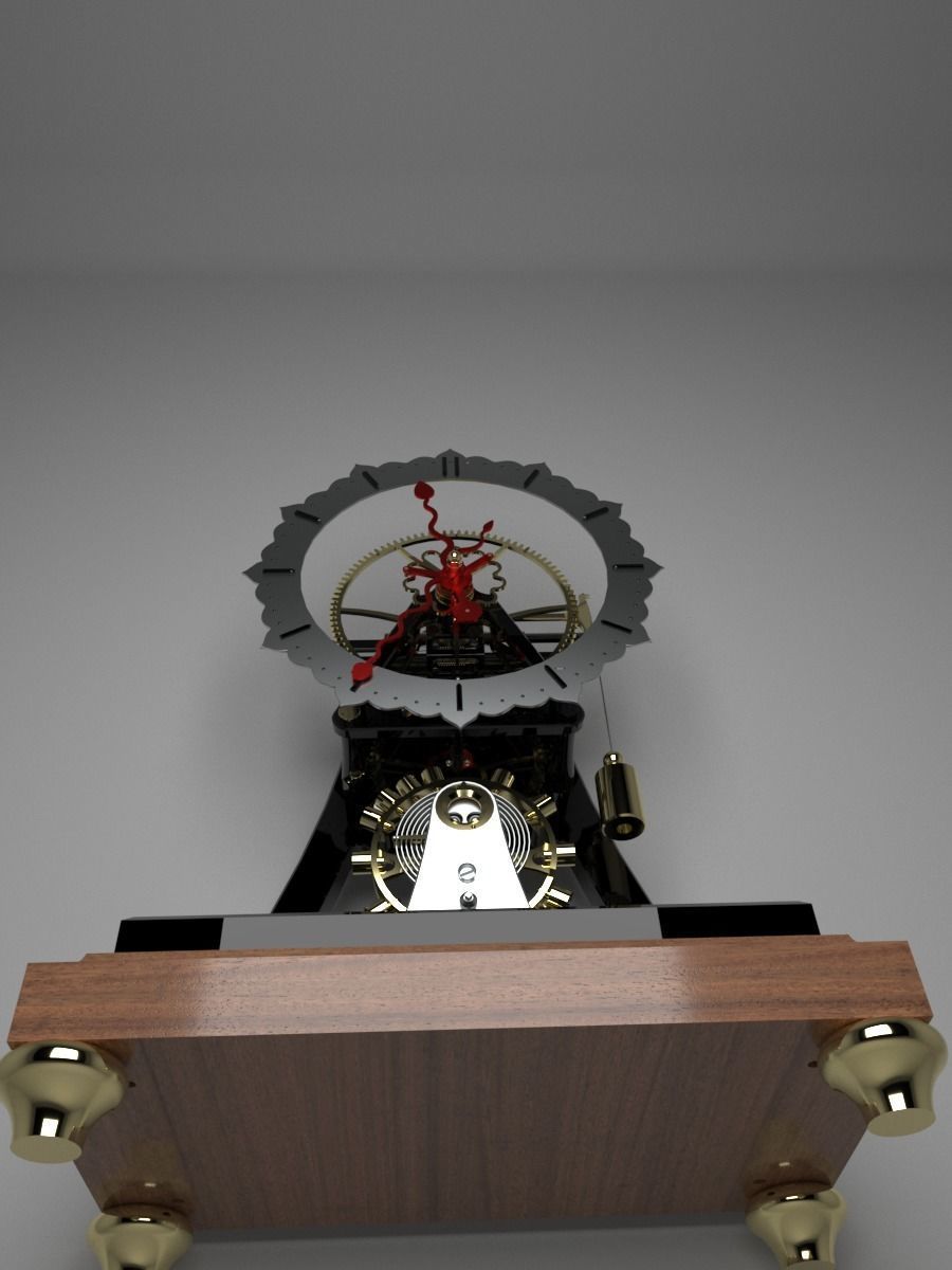 Mechanical clock 3D model_4