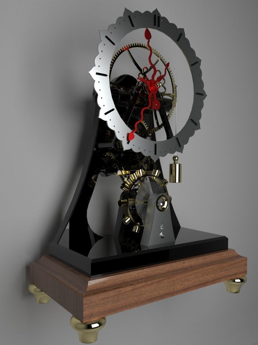 Mechanical clock 3D model_2