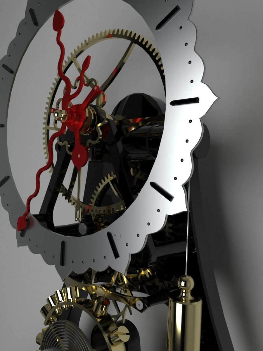 Mechanical clock 3D model_1