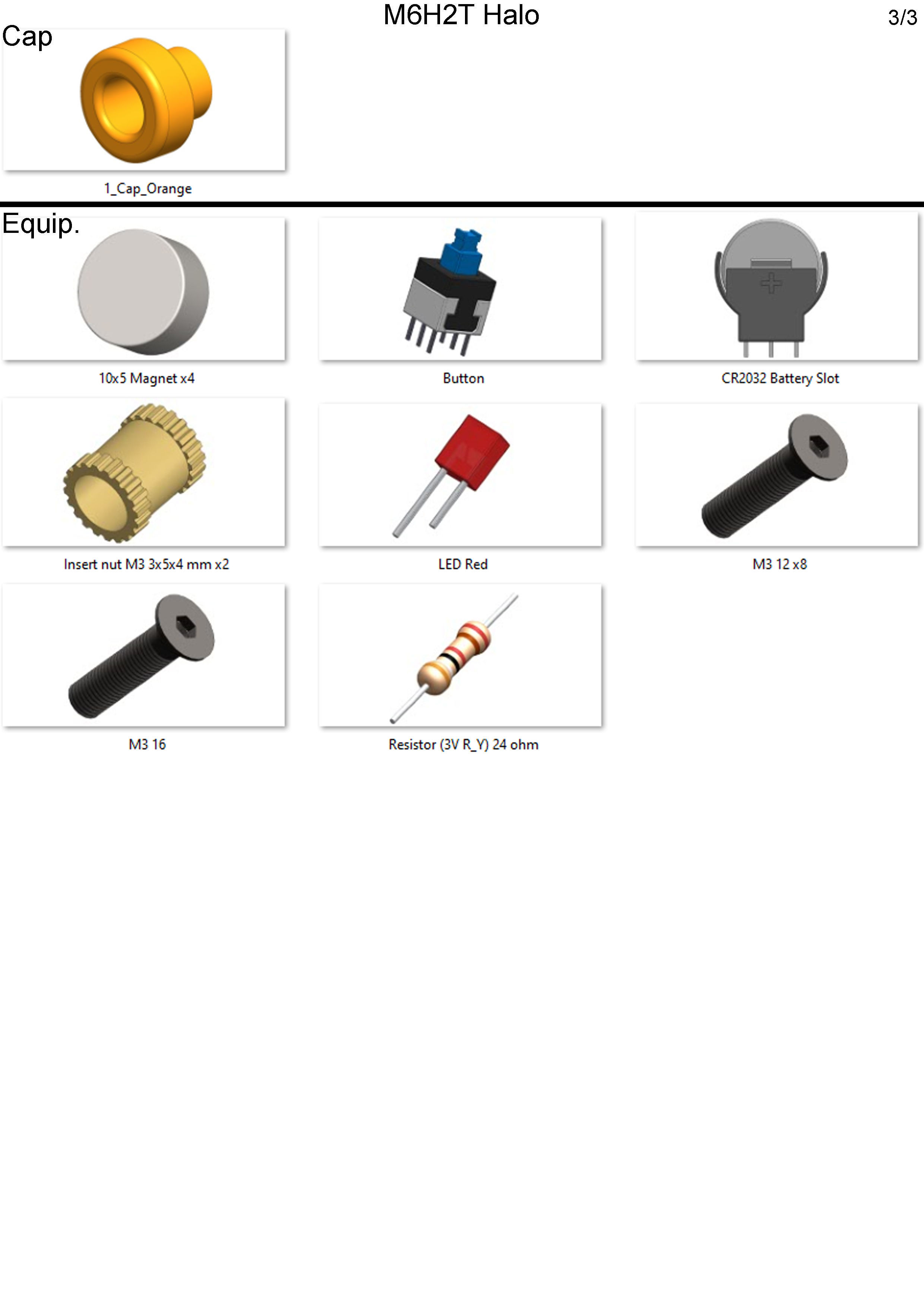 M6H2T - Halo - with LEDs backlight - Printable model - STL 3D print model_14