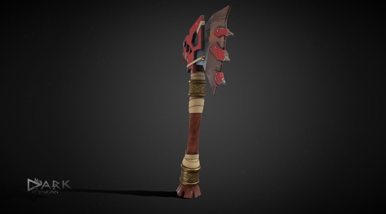 Warhammer Orc Choppa Low-poly 3D model_3