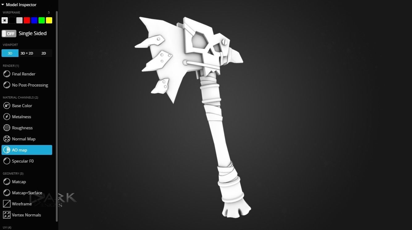 Warhammer Orc Choppa Low-poly 3D model_7