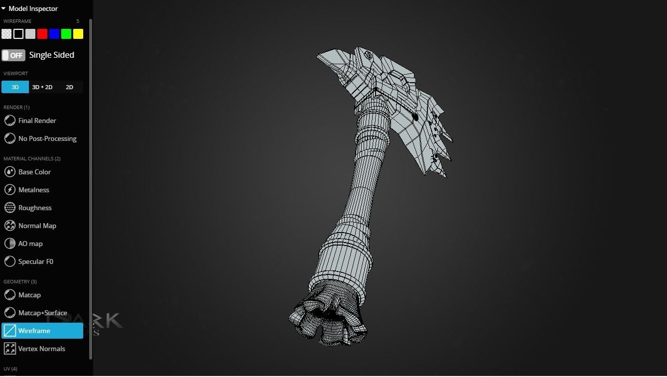 Warhammer Orc Choppa Low-poly 3D model_6