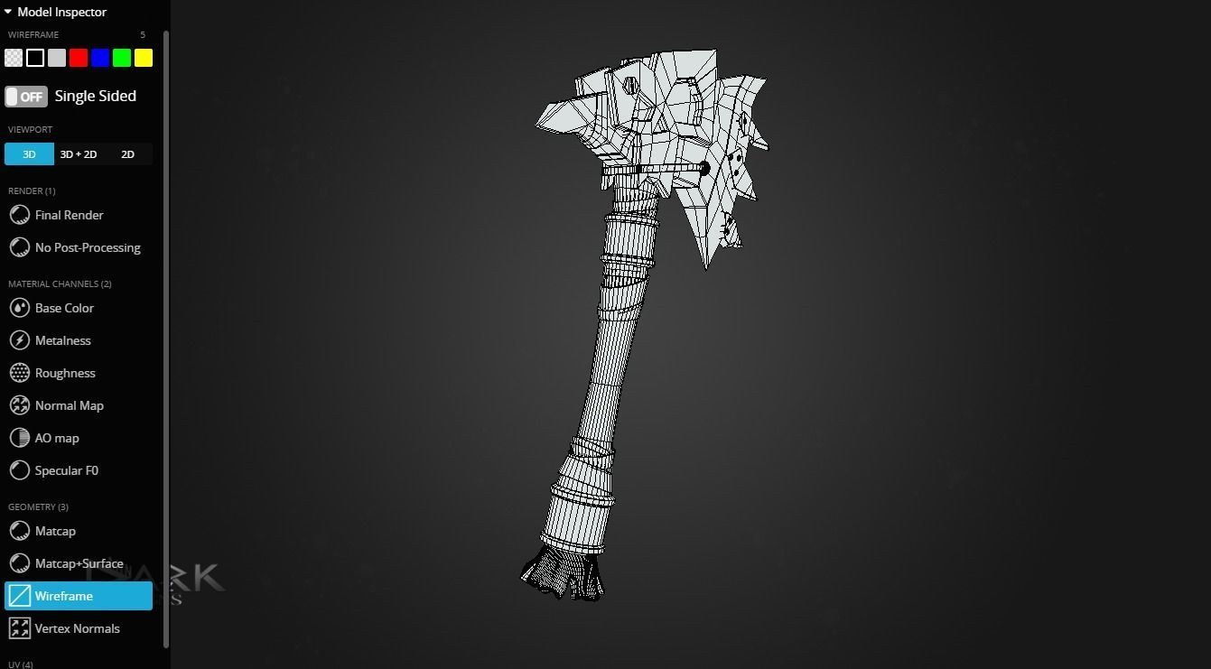 Warhammer Orc Choppa Low-poly 3D model_2
