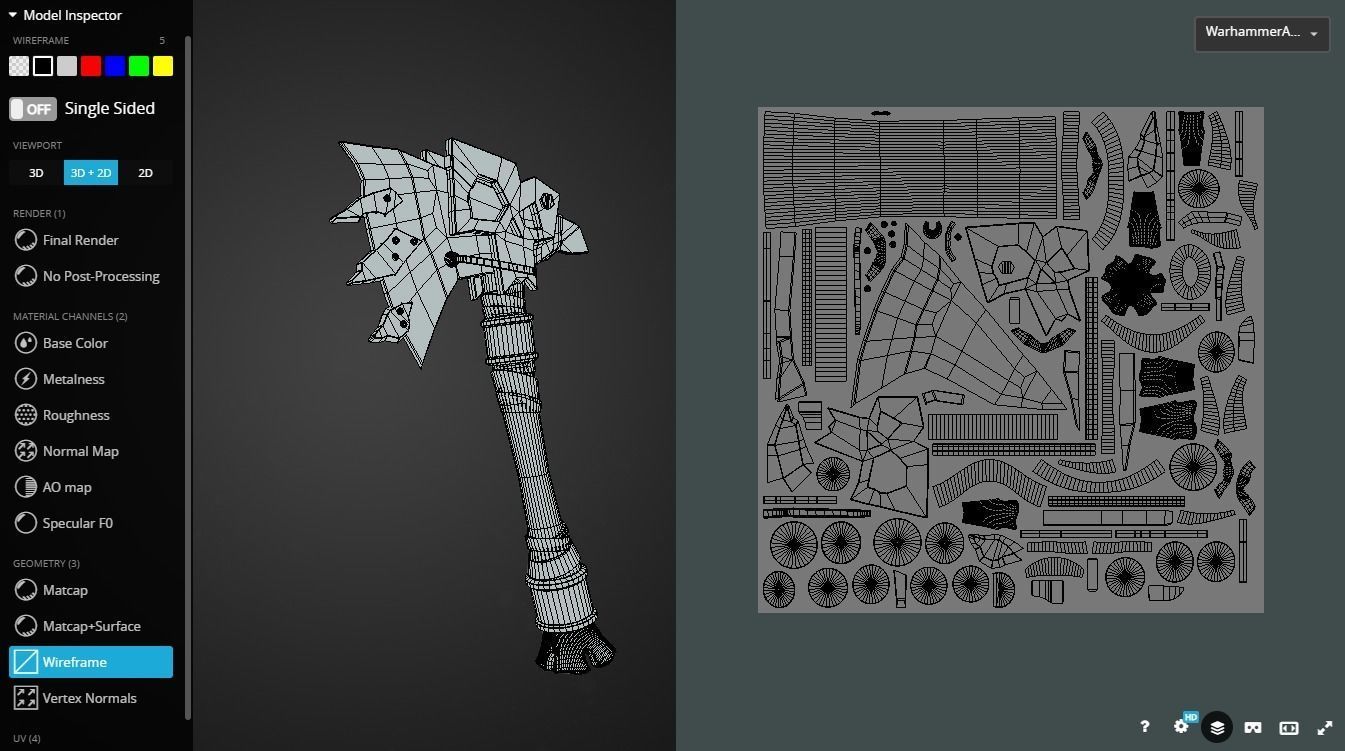 Warhammer Orc Choppa Low-poly 3D model_8
