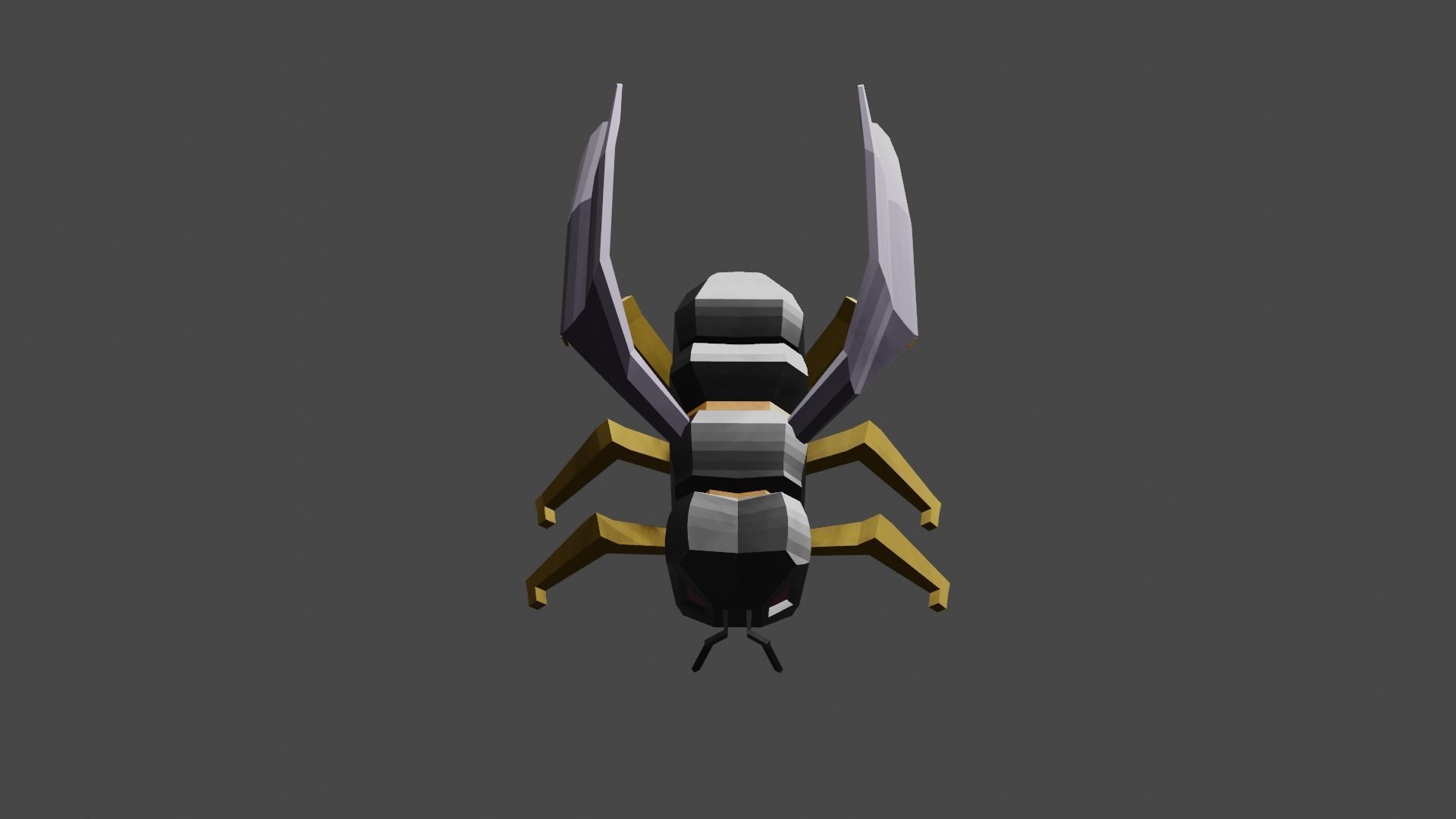 Low-Poly Yellow Jacket Wasp or Honey bee Low-poly 3D model_3