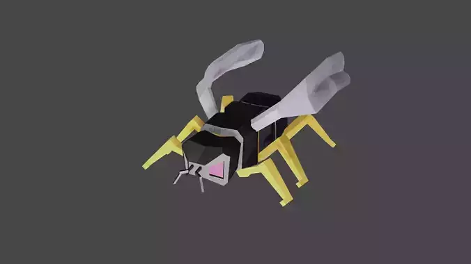 Low-Poly Yellow Jacket Wasp or Honey bee Low-poly 3D model