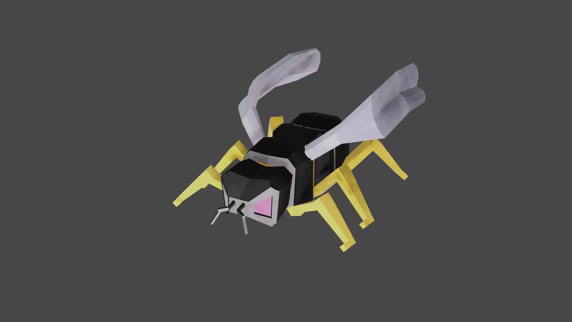 Low-Poly Yellow Jacket Wasp or Honey bee Low-poly 3D model_0