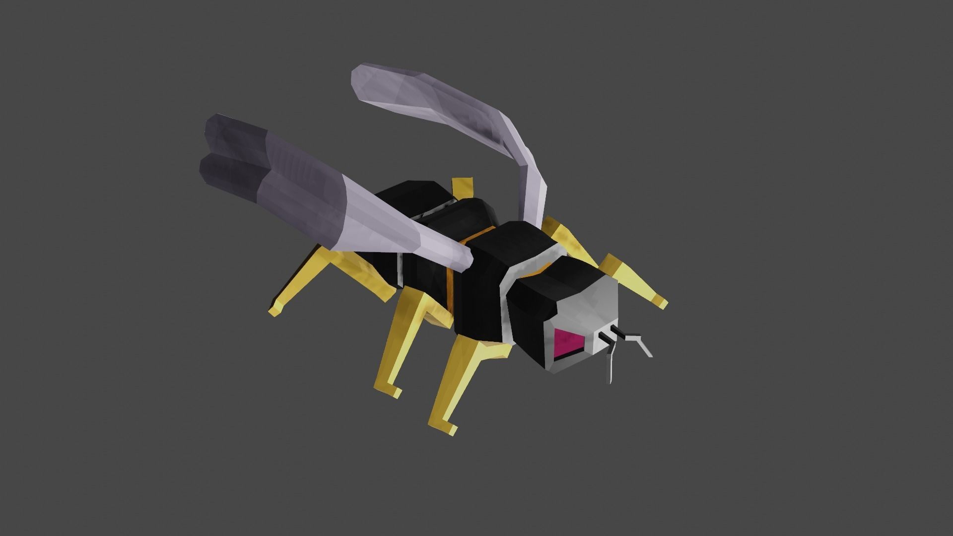 Low-Poly Yellow Jacket Wasp or Honey bee Low-poly 3D model_1
