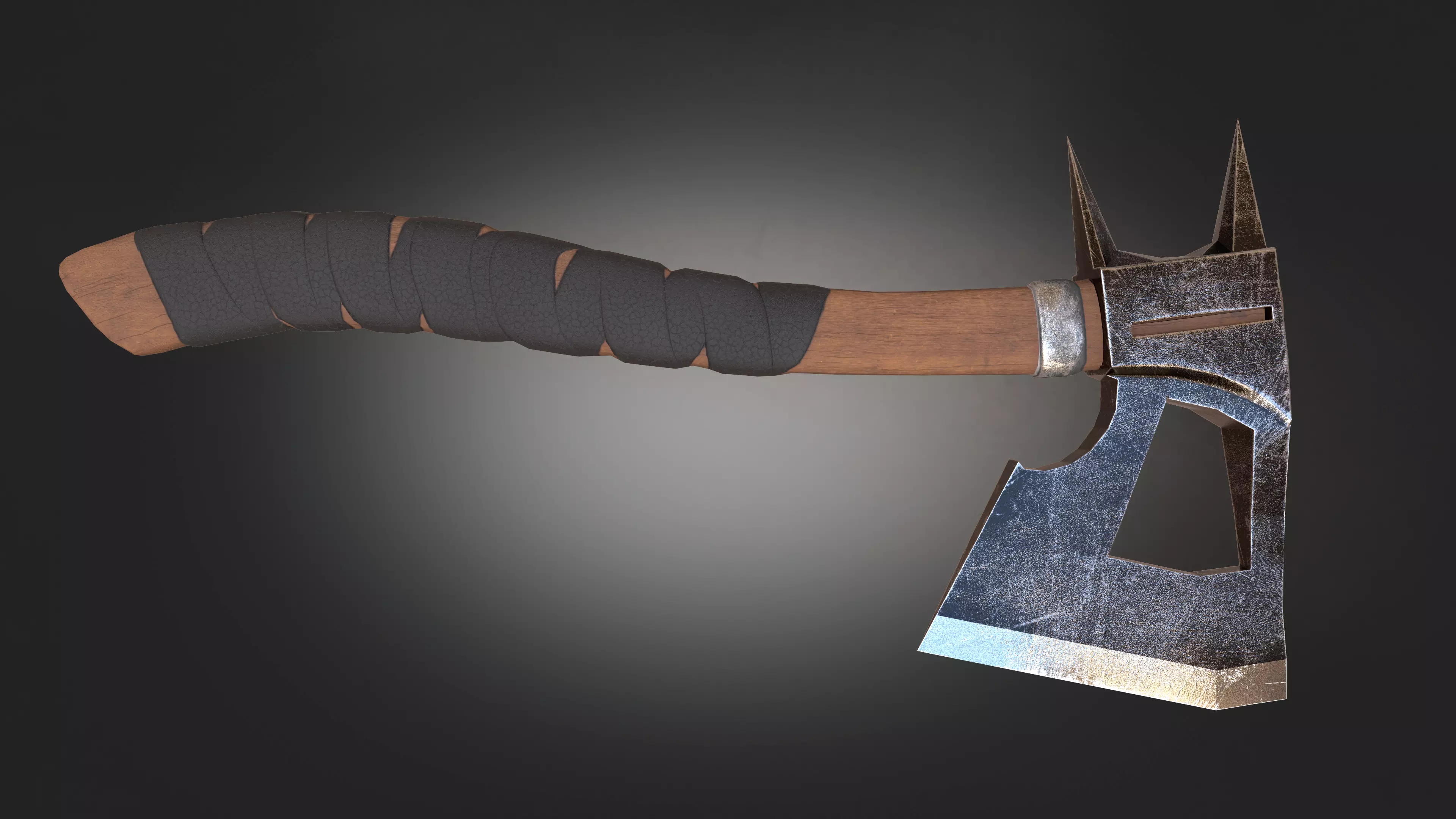 Axe military weapon PBR game readey Free low-poly 3D model