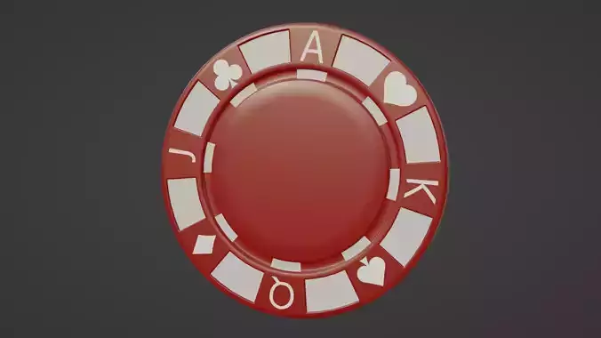 Poker Chip - Red Low-poly 3D model