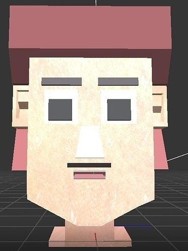 Head design Low-poly 3D model