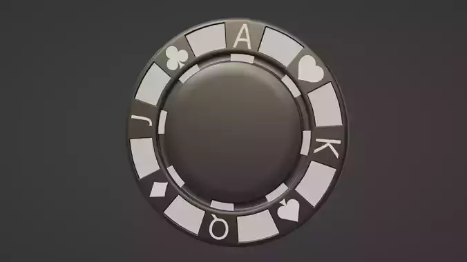 Poker Chip - Black Low-poly 3D model