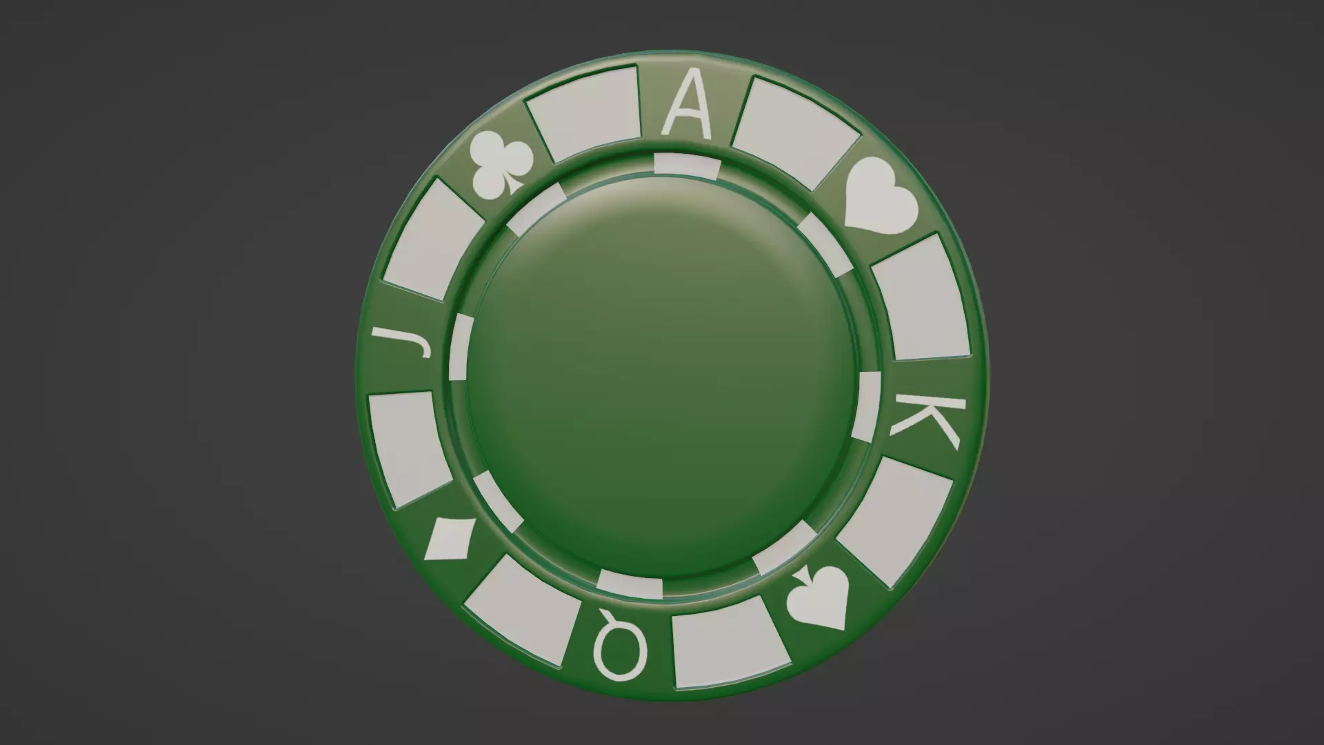 Poker Chip - Green Low-poly 3D model