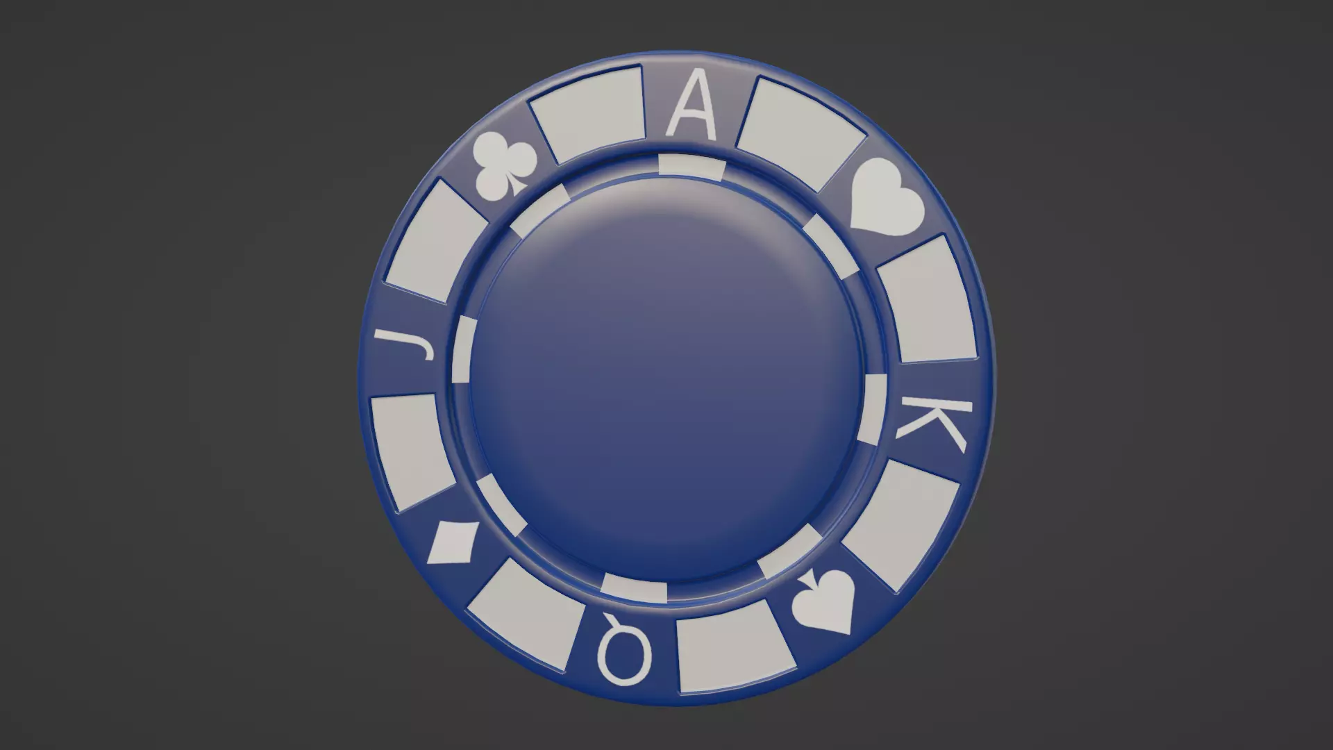 Poker Chip - Blue Low-poly 3D model